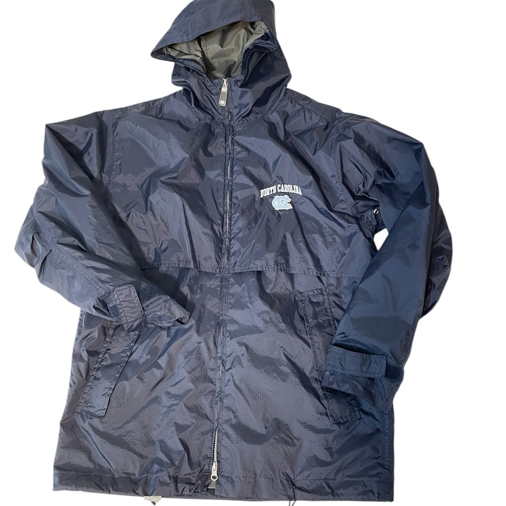 Holloway North Carolina Tar Heel Wind Breaker Rain Jacket Blue Small with Hood